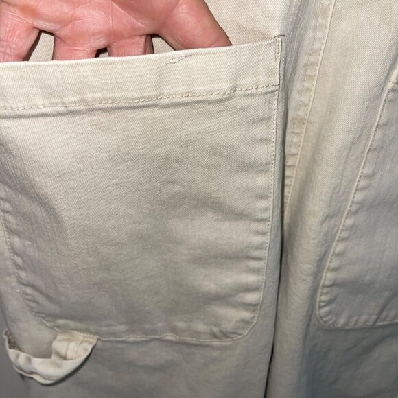 Allen Onyia x INC Mens Overalls Size Medium Beige Denim Adjustable Straps - Picture 6 of 8